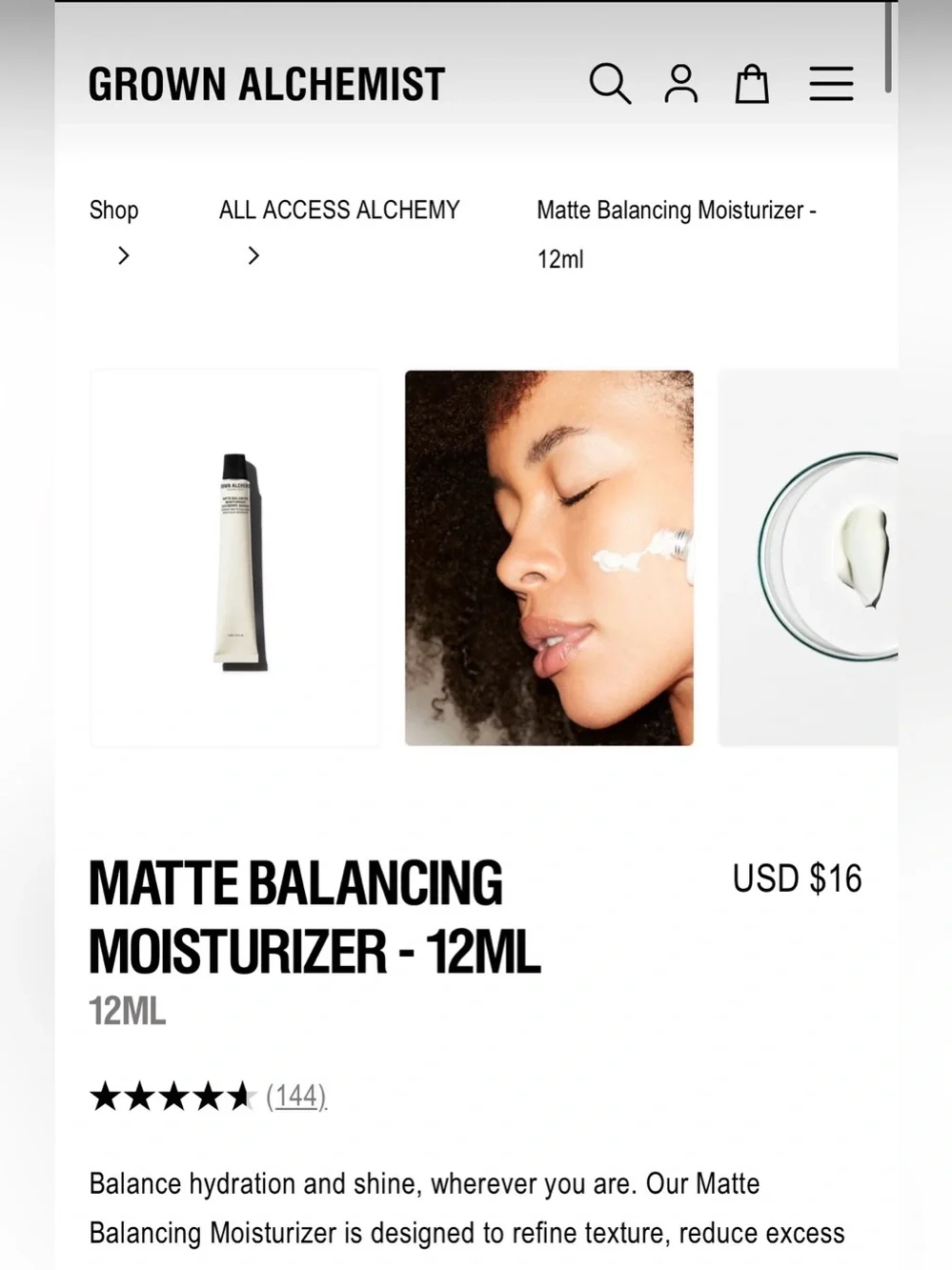 Grown Alchemist Matte Balancing Moisturiser